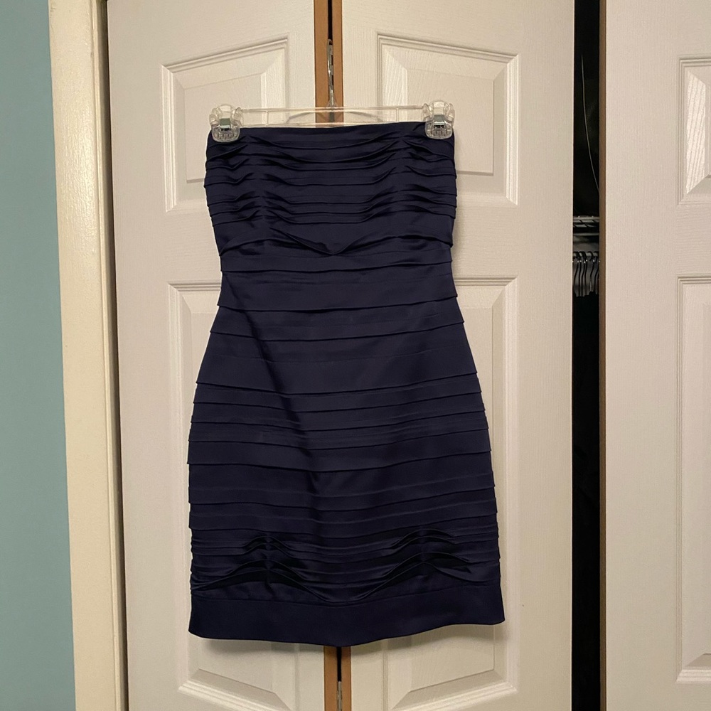 BCBG Max Azria Navy Strapless Dress